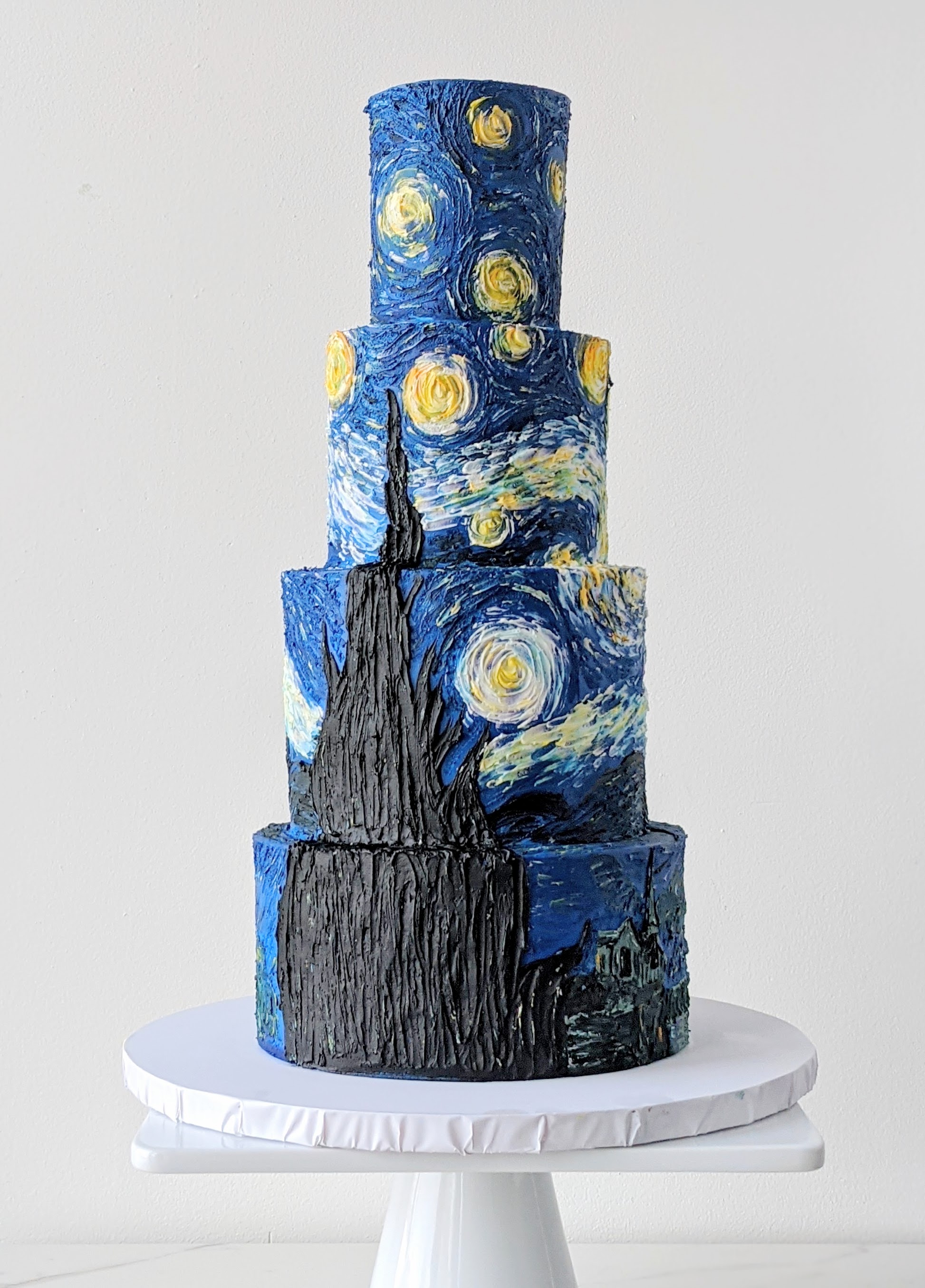 40+ stylish Dark & Moody Wedding Cakes : Starry Night Cake