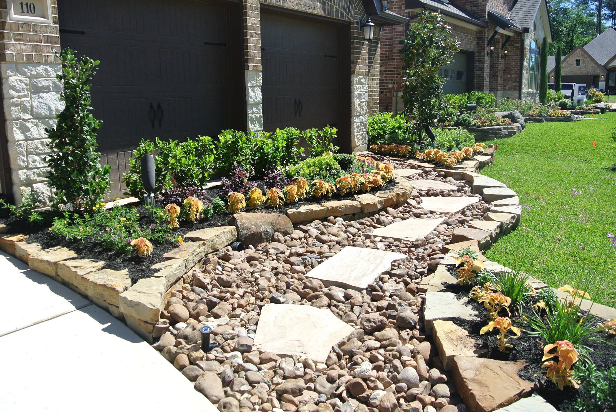 green landscape rocks